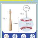 Taiyin 18 Sets Baseball Softball Acrylic Keychain Bulk DIY Ball Bag Tag Sports Party Favors Mini Ball Charms for Team Gifts(White,Baseball)