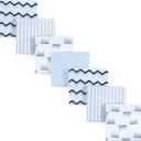 Luvable Friends Unisex Baby Cotton Flannel Receiving Blankets, Train 7-Pack, One Size