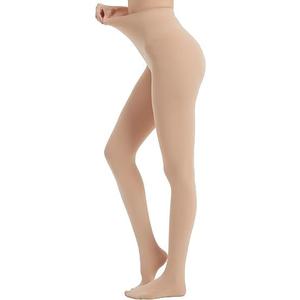 Women's 80D Opaque Black Tights High Waist Control Top Pantyhose Soft Microfiber Footed Stockings (Natural), S-M