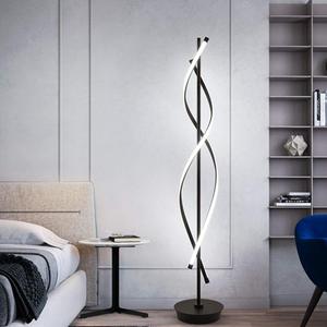 ADISUN 40W LED Floor Lamp Remote Control Dimmable Spiral Floor Lamp Indoor Tall Lamp Floor Lamps for Living Rooms Family Rooms Bedrooms Offices Lighting (Black)