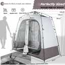 Porayhut Camping Shower Tent Deluxe Changing Room Easy Set Up Privacy Shelter,Large Toilet Tent with Floor Drain Design for Beach, Camping,Hiking with Stakes and Ropes for Stability