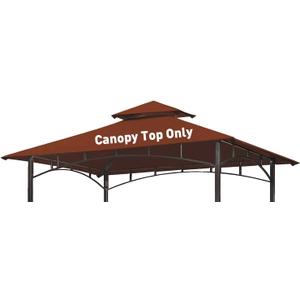 Grill Gazebo Replacement Canopy Roof, 5' x 8' Outdoor BBQ Gazebo Canopy Top Cover, Double Tired Grill Shelter Cover with Durable Polyester Fabric, Fit for Model L-GG001PST-F, Burgundy