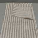 jinchan Valance Curtain Linen Textured Striped Window Curtain for Living Room Light Filtering Farmhouse Valance for Kitchen Rod Pocket 1 Panel 16 Inch Taupe Grey on Linen 1 Panel