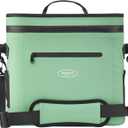 WOOVO 20 Can Cooler Bags Insulated, 100% Leakproof Design with Welded Seams, Soft-Sided Ice Chest for Camping, Picnic (Airtight Zipper, Adjustable Strap, Mesh Pockets, Bottle Opener)​ (Green)