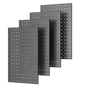 GEDELITE Metal Pegboard,4 Pack Metal Pegboard Panels with 8 Hooks,Black Pegboard Wall Organizer,16"x12" Steel Peg Boards for Walls,Tools,Garage,Office