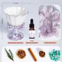 2 x Essential Oil Diffuser Set, Natural Crystal Stone, Freesia Aromatherapy Diffuser, Home Fragrance, Reed Diffuser, for Bedroom, Bathroom, Shelf Decor