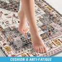 HappyTrends Boho Kitchen Mat,Anti-Fatigue Kitchen Mats for Floor Cushioned Rug for Kitchen Decor Accessories, Non-Slip Mats and Rugs Set for Office,Laundry 17.3"30"+17.3"47",Light Brown