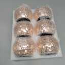 6 Pcs Disco Ball Flower Vase Mirror Glass Vase Planter Candle Holder Glass Vase Bulk for Wedding Centerpiece Bedroom Kitchen Office Decoration Birthday (Champagne)