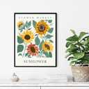 Sunflower Flower Market Unframed Poster Art Print, Floral Wall art Decor, Botanical Artwork Bedroom Bathroom Living room Decoration 47 (Sunflower, 20"L x 16"W, Unframed)