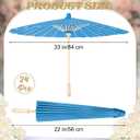 Aodaer 24 Pack Paper Umbrellas Chinese Japanese Parasol 33 Inches Paper Decorative Oiled Paper Umbrella DIY Painting Crafts for Wedding Bridal Party Decor Photography Props, 8 Colors, 33 inches/84 cm