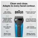 Series 3 3010s Wet & Dry Electric Shaver for Men/Rechargeable Electric Razor, Blue