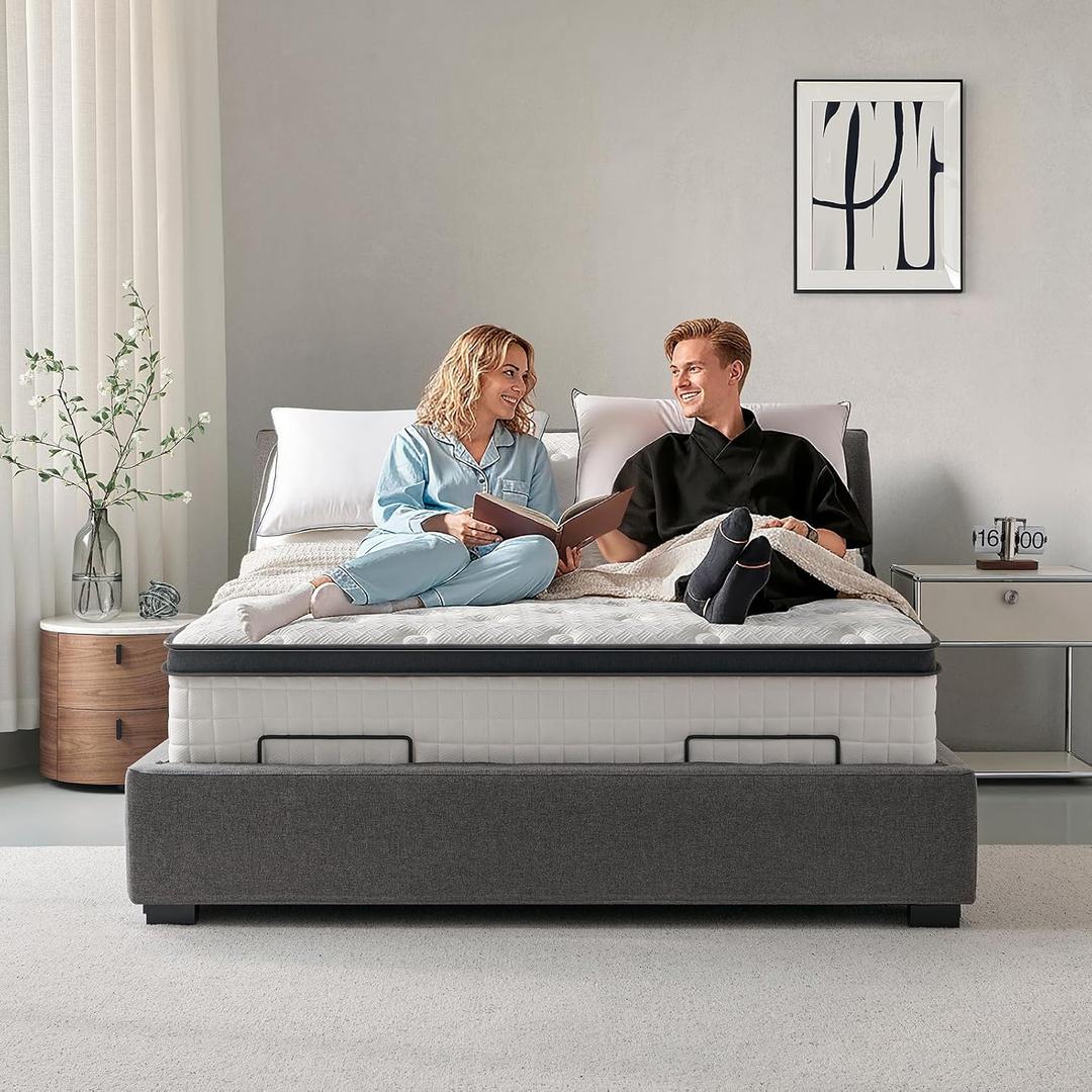 Full Mattress 12 Inch, Hybrid Full Size Mattress in a Box, Medium Feel, 3 Layer Premium Foam with Pocket Springs for Motion Isolation and Pressure Relieving, 75"x54"x12", 100-Night Trial