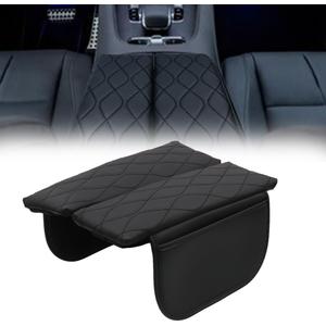 Sporacingrts Center Console Armrest Cover Compatible with 2020-2025 Mercedes Benz GLE 350/450 W167 & GLS 450 X167, Leather Anti-Scratch Waterproof Console Protector with Phone Storage Bag (Black)