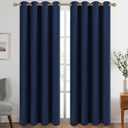 Diraysid Navy Blue Grommet Blackout Curtains for Bedroom Thermal Insulated Room Darkening Curtains Drapes, 52 x 84, 2 Panels