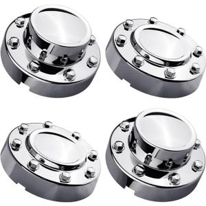 KARPAL Front and Rear Wheel Center Hubcap Compatible with 2011-2018 Ram 3500 1-TON Dually DRW, Alcoa Alloy, (2Pcs Front), (1Pcs, Rear)