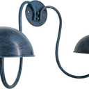 Owlgift Modern Metal Wall Mounted Entryway Retail Hat Rack/Wig Display Stand w/ 2 Circular Hat Hooks, Turquoise