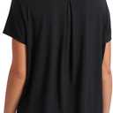 CRZ YOGA Short Sleeve Yoga Tops for Women Soft Loose Casual Flowy Shirts Crew Neck Workout Basic T-Shirt (Small, Black)