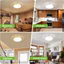 hykolity 16 inch Dimmable LED Flush Mount Ceiling Light Fixture, 36W, 2200LM, 2.7/3/3.5/4K/5K Adjustbale, 120Light Angle, CRI90, Ceiling Lamp for Bedroom, Kitchen, Office, ETL Listed, Brushed Nickel