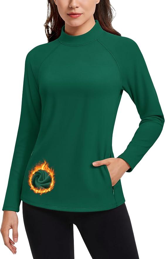 Women's Thermal Fleece Tops Long, Size: L