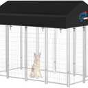 SIRUITON 8x4FT Outdoor Dog Kennel Replacement Cover,Heavy Duty 600D Oxford Fabric with Sun/Rain Dog Play Pen Top Covers Sun Shade Specialized,Snowproof,Sun( Cover Only)(8.3x4.1FT)