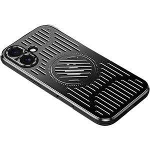 Designed for iPhone 17 Case,[Compatible with MagSafe][Military Drop & Camera Lens Protection],Luxury Aluminum Alloy Heat Dissipation Shockproof Cover,Black