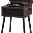 Victrola Liberty  Bluetooth Record Player  5-in-1 Turntable with Vinyl Stream, FM Radio, USB Playback, Built-in Speakers, Use as Stand or Tabletop Player (Espresso)