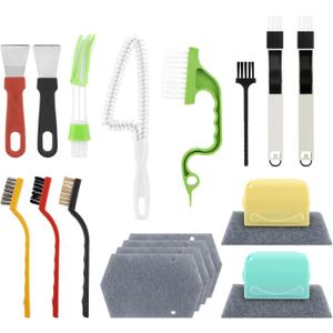 Window Track Cleaner Tool Set, 13 Pcs Groove Gap cleaning brush, Multi-Purpose window sill cleaner tool for Sliding Door, Tile Lines, Shutter, Car Vents and Air Conditioner