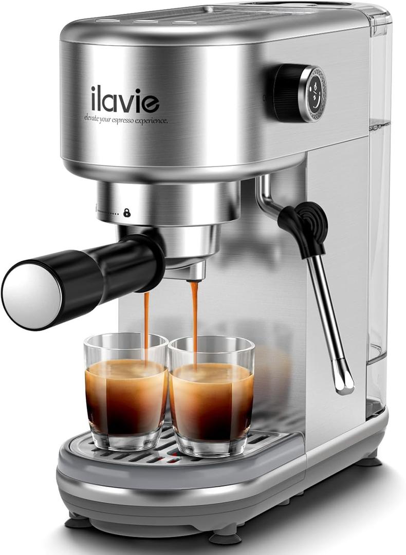 20 Bar Espresso Machine for Home, Super Compact Espresso Maker Stainless Steel Professional Espresso Coffee Maker, Cappuccino, Latte Machine, with 40oz Detachable Water Tank,1350W