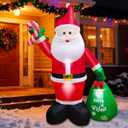 8 FT Christmas Inflatable Santa Claus Outdoor Decorations, Durable Blow Up Santa Claus with Gifts Bag, Built-in LED Light, Xmas Outside Decor for Garden Patio Lawn Home Indoor Winter Holiday Party