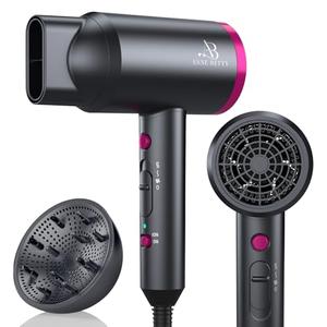 ANNE BETTY Ionic Hair Dryer with Diffuser, Powerful 1800W Blow Dryer for Women & Men, Fast-Drying Hair Dryer with Nozzle for Home, Salon, Travel