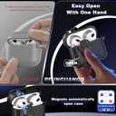 4 x RFUNGUANGO for AirPods Case (2021, 3rd Generation), Compatible with AirPods 3rd Generation, Compatible with MagSafe, Drop Protection Case with Stand Feature, with Cleaning Tool -A-Black