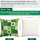 2 x RABUSOFA St Patricks Day Decorations Throw Pillow Covers 18x18 Scottish Tartan Plaid St Patricks Day Hat Farmhouse Classic Decorative Square Cushion Cases for Sofa Couch (Green)