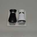 Salt and Pepper Shakers Set,4 oz Glass Bottom Salt Pepper Shaker with Stainless Steel Lid for Kitchen Gadgets Cooking Table, RV, Camp,BBQ Refillable Design (White + Black)