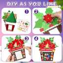 48 Set Christmas Picture Frame Craft Kit DIY Paper Holiday Christmas Crafts Bulk Xmas Tree Flower Pot Gingerbread Stickers for Xmas Party Decorations Classroom Art Project Home Activities