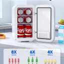 BEICHEN Mini Fridge,6 Liter / 8 Can Small Fridge for Bedroom, Car, Office & Dorm, 110V AC/DC Portable Thermoelectric Cooler & Warmer for Skincare, Food, Drinks, White