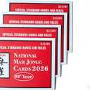 Mahjong Cards 2026, 4 PCS Mah Jongg Card Large Print, Easy to Read Rule Cards for Mah Jongg, Perfect Mahjong Accessories and Gifts for Mahjong Beginners