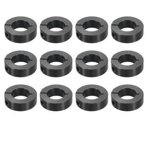 uxcell 12pcs Single Split Shaft Collar 7/8" Bore One-Piece Clamping Collar, 1-5/8" OD, 1/2" Thickness, Black Oxide Steel Set Screw Lock Collar Clamp
