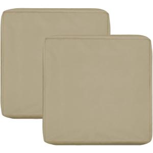 OutdoorLines Waterproof Patio Seat Cushion Cover Replacement, Anti-Slip Patio Chair Cushion Covering for Garden and Backyard(Set of 2, 24"x24"x4", Camel, Cover Only)