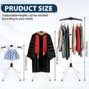2 IN 1 T Shirt Display Stand, 32-63 inch Adjustable Cap and Gown Display Stand, Portable Hanging Black Metal Clothes Display, Hanger Rack for Clothing Dress Garment Coat Retail