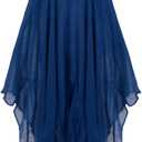 Halloween Grim Reaper Costume Medieval Renaissance Hooded Cloak Gothic Wizard Cape for Adult Halloween Cosplay (Large, Peacock Blue)