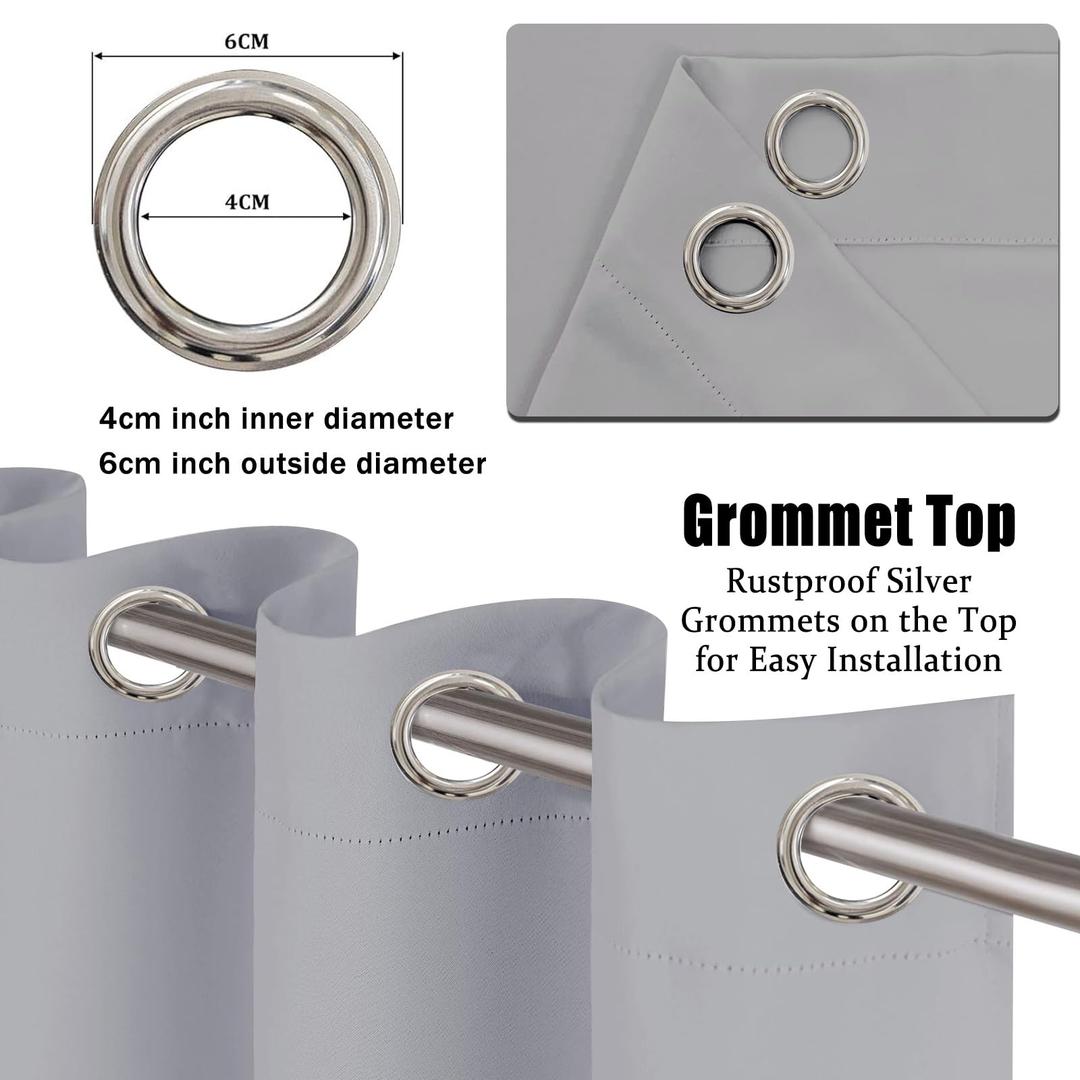 84" 1 panel blackout window curtain 54"W X 84"L gray