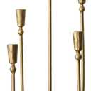 Large Iron Candelabra Centerpieces for Tables, 17.7'' Tall Taper Candle Holders, Vintage Brass Gold Candlestick Holders, Antique Fireplace Mantel Decorations for Living Room, 5 Arms