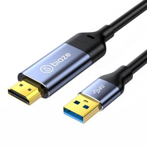 biaze USB 3.0 to HDMI Cable 5Ft, 1080P 60Hz 5Gbps High Speed Cable for Connecting Laptop/PC/PS5/Xbox/Switch to TV/Monitor/Projector, Screen Mirroring and Display Extension (USB to HDMI)