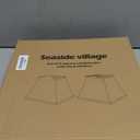 Square Bell Lamp Shades Set of 2, 7.5" x 13" x 10" Medium Beige Shade for Table Lamps Floor Lamps, Fabric Natural Linen Hand Crafted(Spider Fitter), Harp Holders Included, Assembly Required