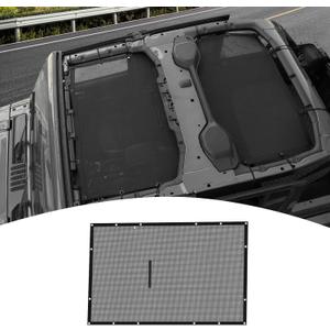 for Jeep JL Roof Sunshade, JLU Mesh Bikini Top Sun Shade Compatible with Jeep Wrangler JL JLU Gladiator JT 2018-2024 4Door Black Exterior Accessories