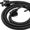 Bungee Cord with Hooks Heavy Duty, 4 Pack 60 inch Length and 10mm Diameter Black Bungee Cord, Plastic Coating Metal Hooks