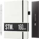 Black Paper Bullet Dotted Journal Notebook | A5 Starry Night by Scribbles That Matter | Free white gel pen | 160gsm Blackout no-bleed dot grid paper | For Men and Women | 5.75 x 8.5 in | White