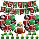 46PCS Football Birthday Party Decorations,Banner,Football Theme Party Decorations,Balloons.Cake Toppers,Cupcake Toppers.Football Birthday Decorations Sports party Decorations.