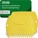 GardenHOME Leaf Scoops Hand Rakes, Large Leaf Grabbers for Yard Work and Garden Use, Clear and Collect Garden Rake, Leaf Scooper and Claws for Leaves, Lawn Debris, and Cleanup, Yellow