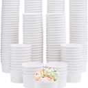 Stockroom Plus Ice Cream Cups - 8 Oz, White, 200-Pack, Classic - Disposable Snack Cups for Ice Cream Sundae Bar Supplies - Disposable Dessert Bowls